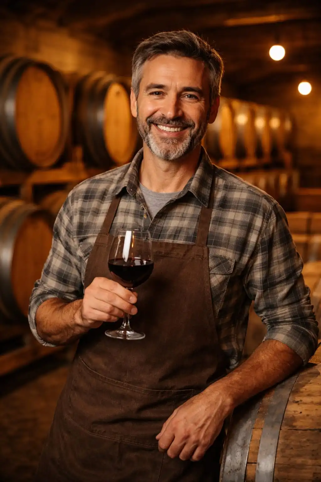 Vigneron présentant son vin